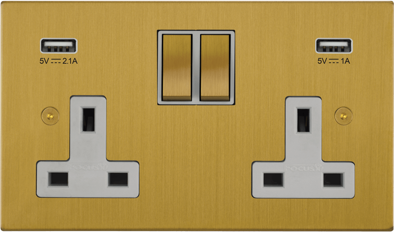 Ambassador Square Double Socket + USB