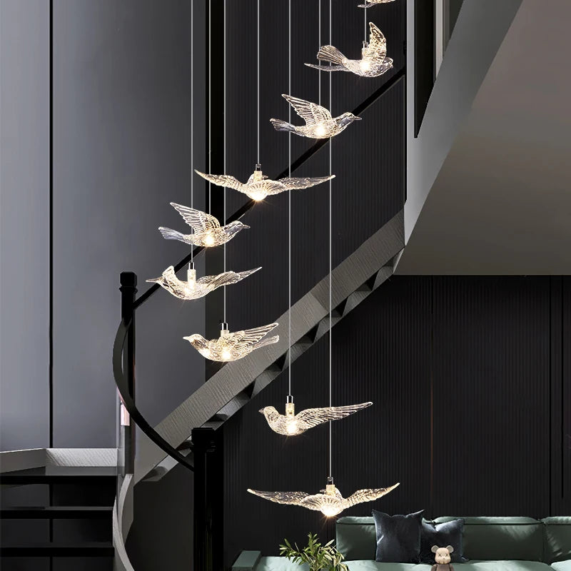 Uccello Pendant Staircase Chandelier