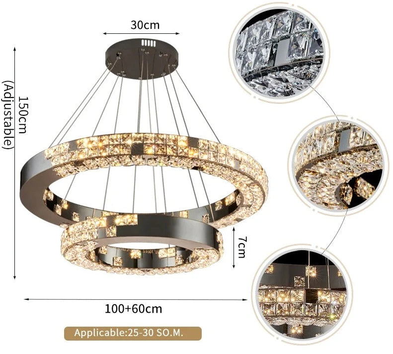 Minato Double Circular Chandelier