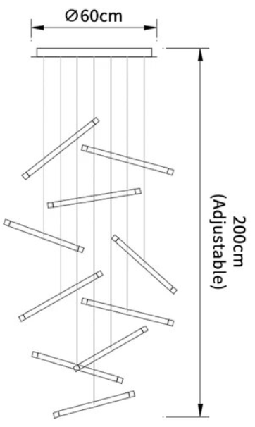 Lustre d'escalier suspendu Rizzano